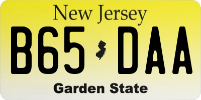 NJ license plate B65DAA