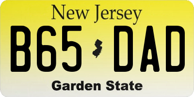 NJ license plate B65DAD