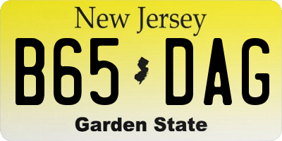 NJ license plate B65DAG