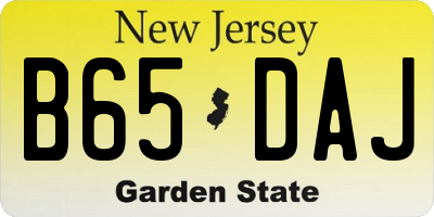 NJ license plate B65DAJ