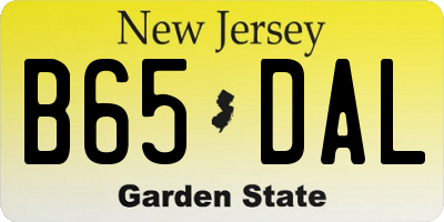 NJ license plate B65DAL