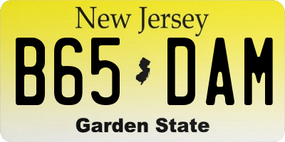 NJ license plate B65DAM