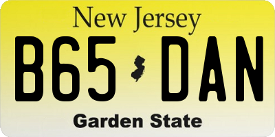 NJ license plate B65DAN