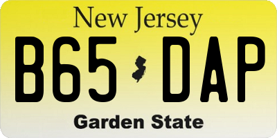 NJ license plate B65DAP