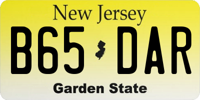 NJ license plate B65DAR