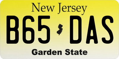 NJ license plate B65DAS