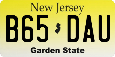 NJ license plate B65DAU