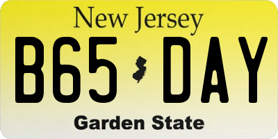 NJ license plate B65DAY