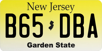 NJ license plate B65DBA