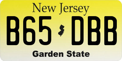 NJ license plate B65DBB