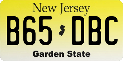 NJ license plate B65DBC