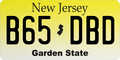NJ license plate B65DBD
