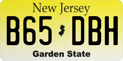 NJ license plate B65DBH