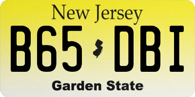 NJ license plate B65DBI