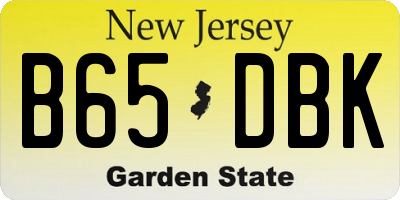 NJ license plate B65DBK