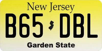 NJ license plate B65DBL