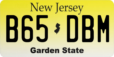 NJ license plate B65DBM