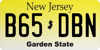 NJ license plate B65DBN