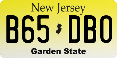 NJ license plate B65DBO