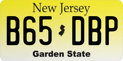 NJ license plate B65DBP