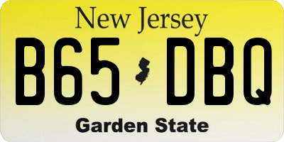 NJ license plate B65DBQ