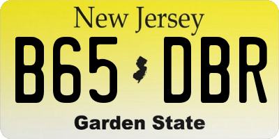 NJ license plate B65DBR