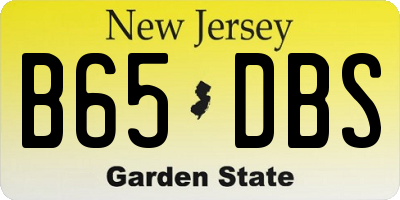 NJ license plate B65DBS