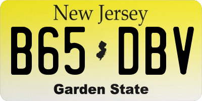 NJ license plate B65DBV
