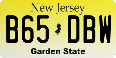 NJ license plate B65DBW