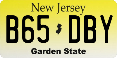 NJ license plate B65DBY