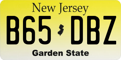 NJ license plate B65DBZ