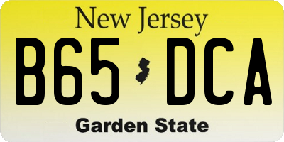 NJ license plate B65DCA