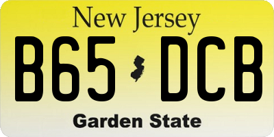 NJ license plate B65DCB