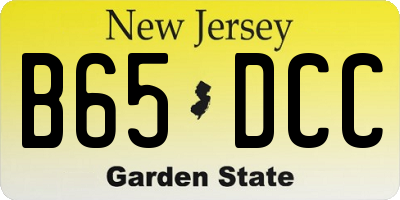NJ license plate B65DCC