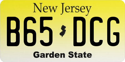 NJ license plate B65DCG