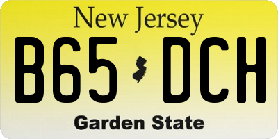 NJ license plate B65DCH