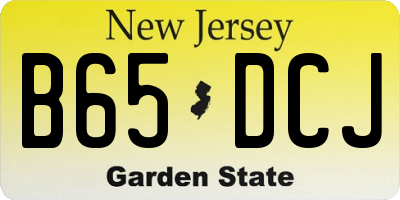 NJ license plate B65DCJ