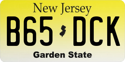 NJ license plate B65DCK