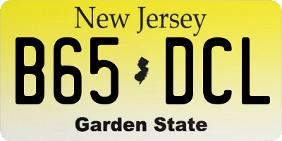 NJ license plate B65DCL