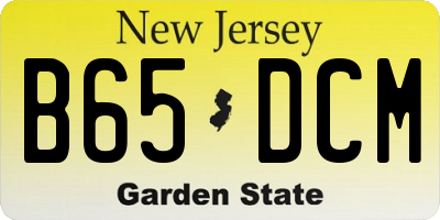 NJ license plate B65DCM
