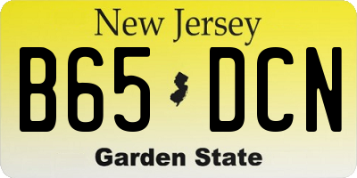 NJ license plate B65DCN