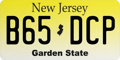 NJ license plate B65DCP