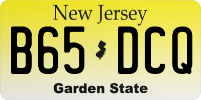 NJ license plate B65DCQ