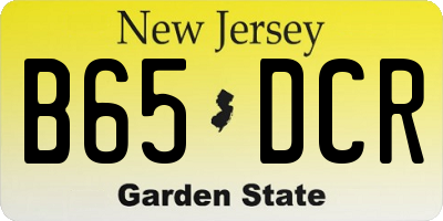NJ license plate B65DCR