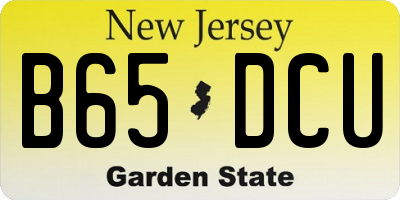 NJ license plate B65DCU