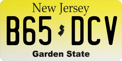 NJ license plate B65DCV