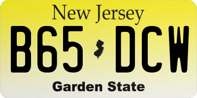 NJ license plate B65DCW