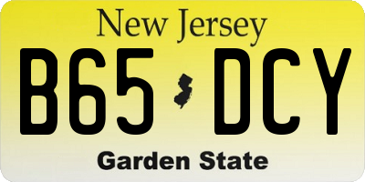 NJ license plate B65DCY