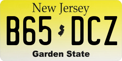 NJ license plate B65DCZ