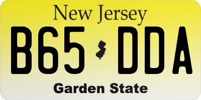 NJ license plate B65DDA